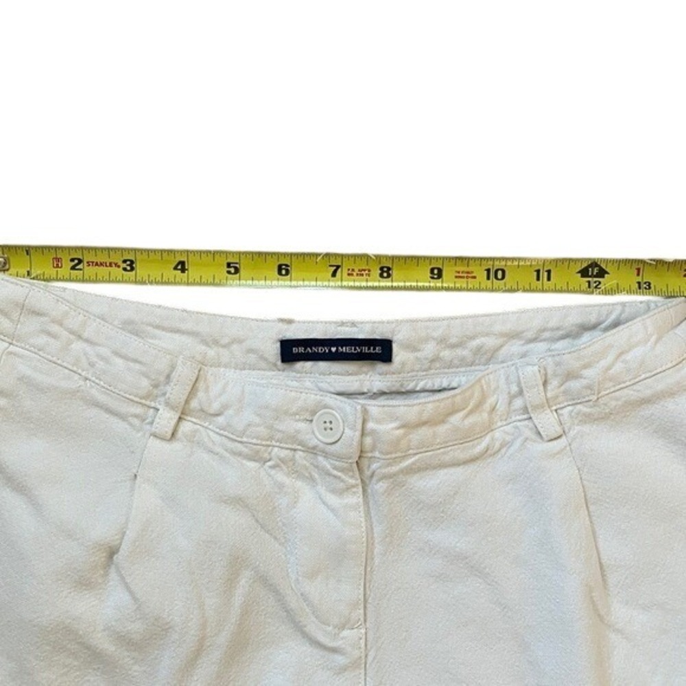 Brandy Melville White Viscose Linen Blend Straight Leg Pants MH270-Z260 Womens - Picture 6 of 6